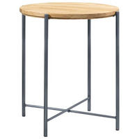NACHTTISCH 48/52/48 cm Eiche massiv  - Eichefarben/Anthrazit, Design, Holz/Metall (48/52/48cm) - Hasena