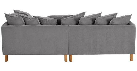 ECKSOFA Grau Chenille Rückenkissen, Rücken echt  - Buchefarben/Grau, KONVENTIONELL, Holz/Textil (276/162cm) - Carryhome