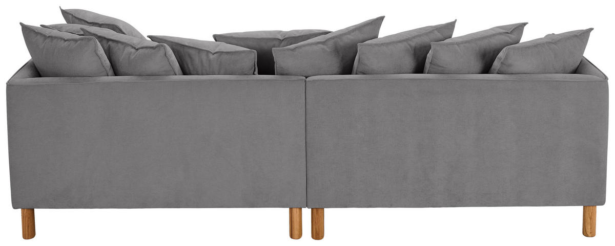 ECKSOFA Grau Chenille  - Buchefarben/Grau, KONVENTIONELL, Holz/Textil (276/162cm) - Carryhome