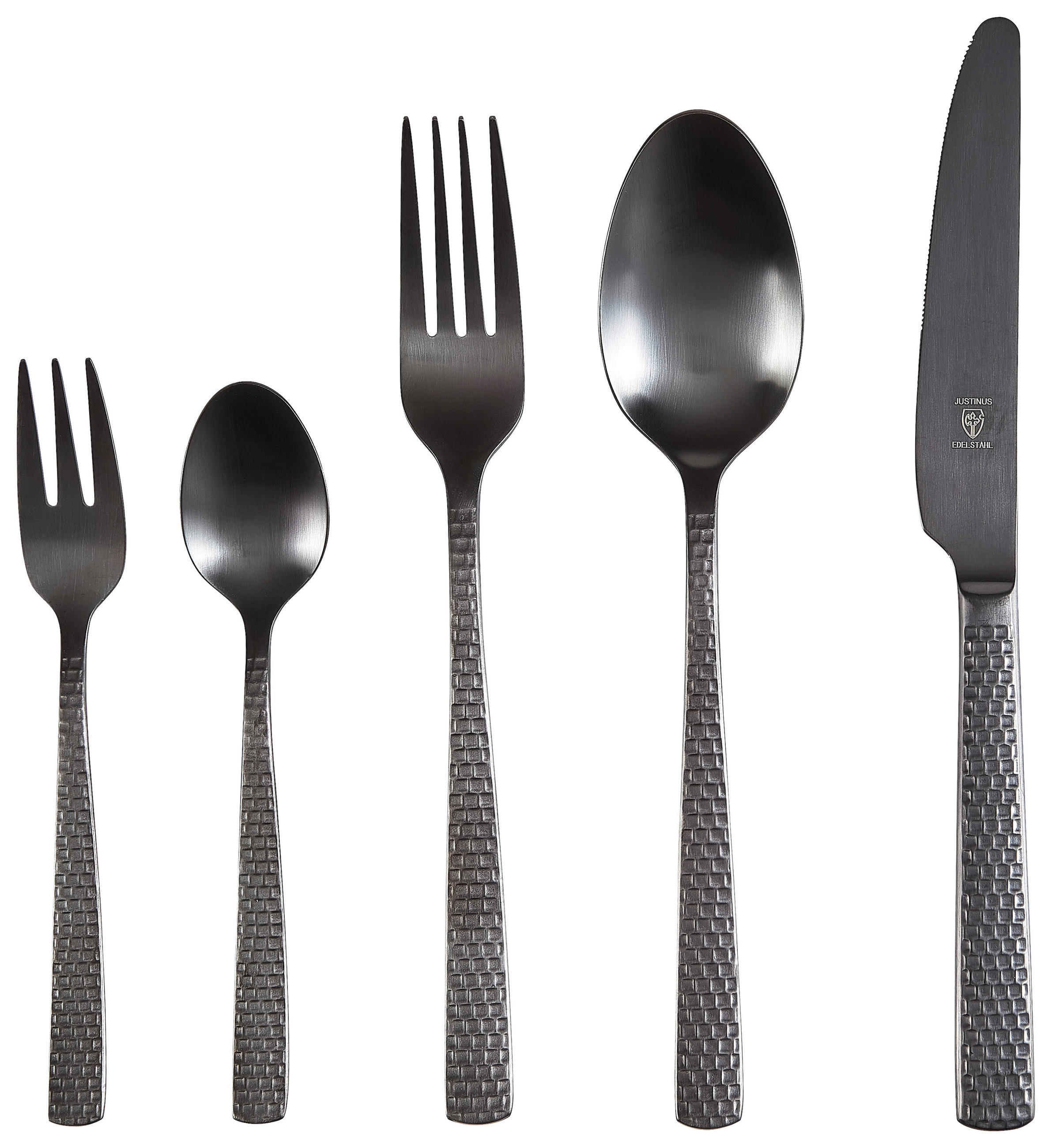 BESTECKSET Sunset 30-teilig Edelstahl  - Schwarz, Design, Metall - Justinus