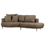 ECKSOFA in Chenille Braun  - Schwarz/Braun, KONVENTIONELL, Textil/Metall (140/275cm) - Carryhome