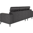 ECKSOFA Anthrazit Chenille  - Anthrazit/Schwarz, KONVENTIONELL, Textil/Metall (178/264cm) - Hom`in