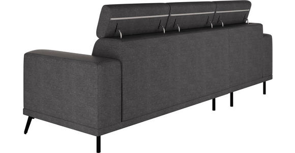 ECKSOFA Anthrazit Chenille - Anthrazit/Schwarz, KONVENTIONELL, Textil/Metall (178/264cm) - Hom`in