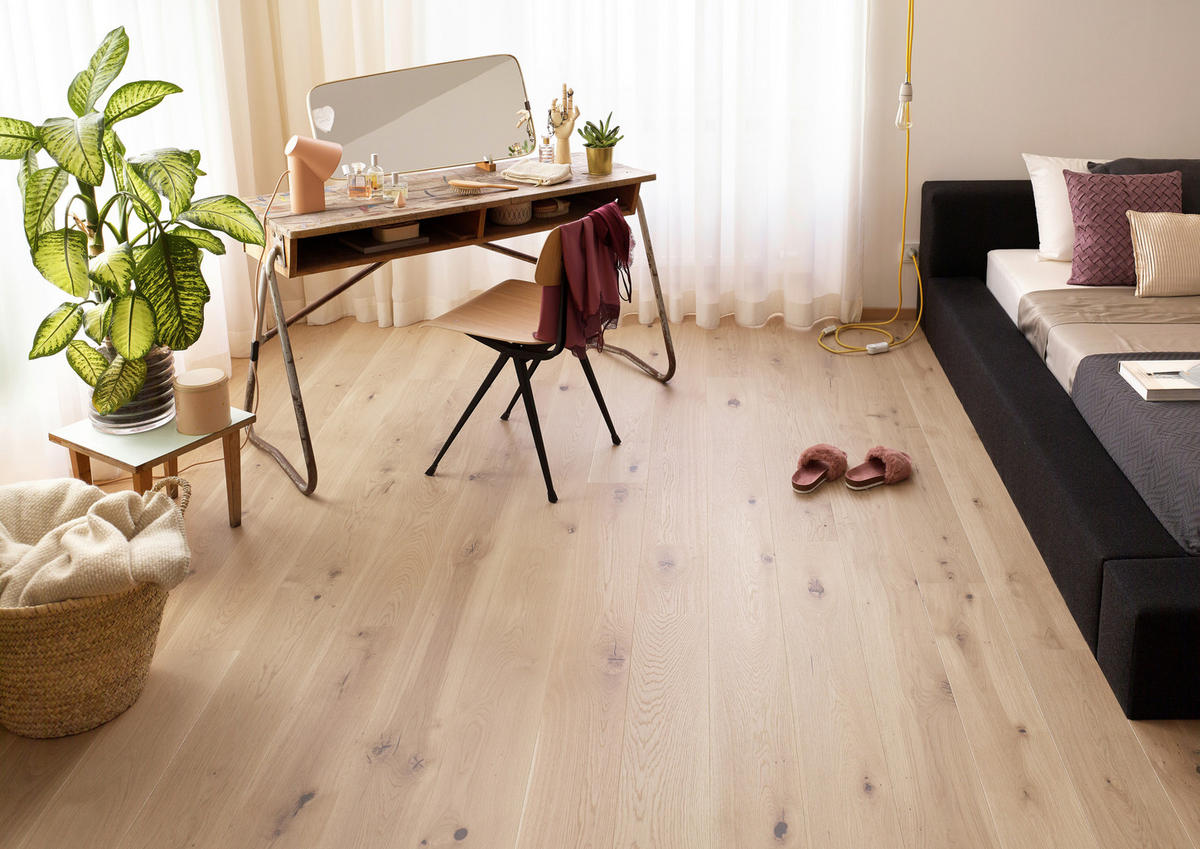 LANDHAUSDIELE Rustico Trend Eiche Weiss 100014801  per  m² - Design, Holz (220,5/17,6/1,3cm) - Tilo