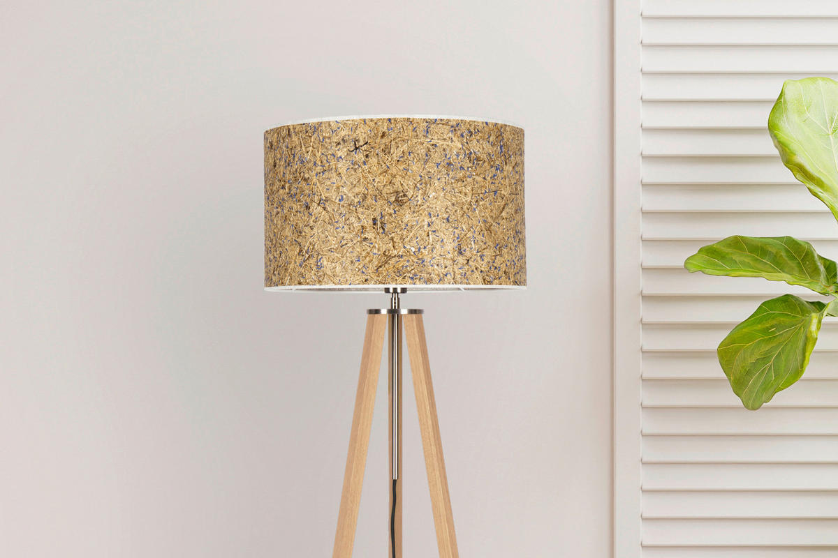 STEHLEUCHTE  50/150/50 cm   - Blau/Eiche Bianco, Basics, Naturmaterialien/Holz (50/150/50cm)