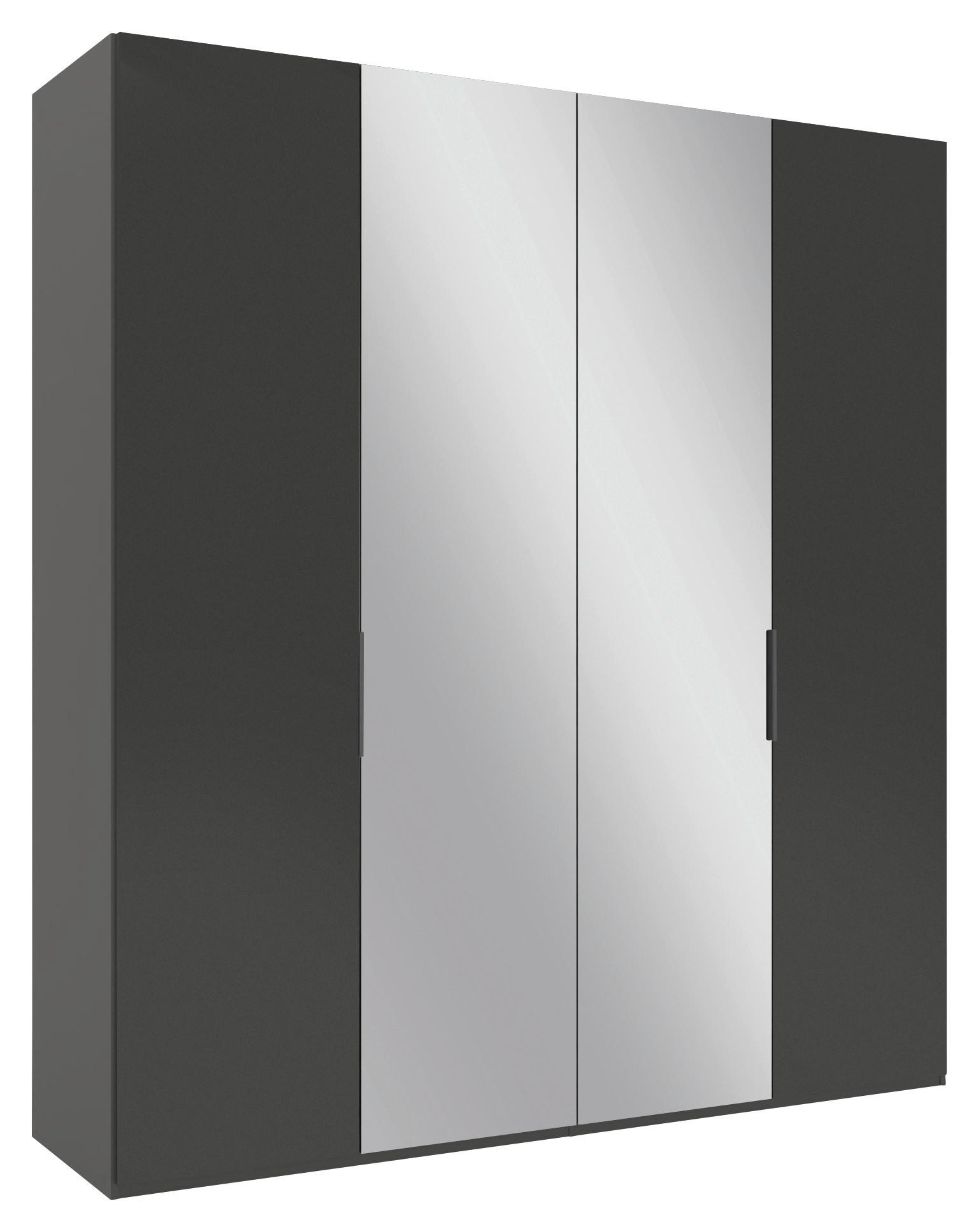 DREHTÜRENSCHRANK 200/223/62 cm 4-türig Anthrazit  - Anthrazit/Schwarz, KONVENTIONELL, Glas/Holzwerkstoff (200/223/62cm) - Novel