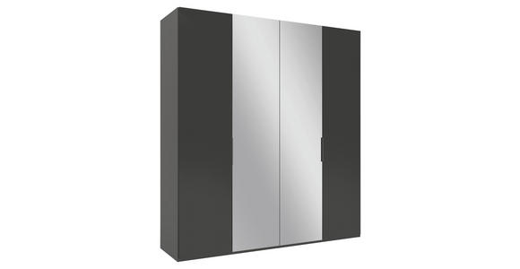 DREHTÜRENSCHRANK 200/223/62 cm 4-türig Anthrazit - Anthrazit/Schwarz, KONVENTIONELL, Glas/Holzwerkstoff (200/223/62cm) - Novel