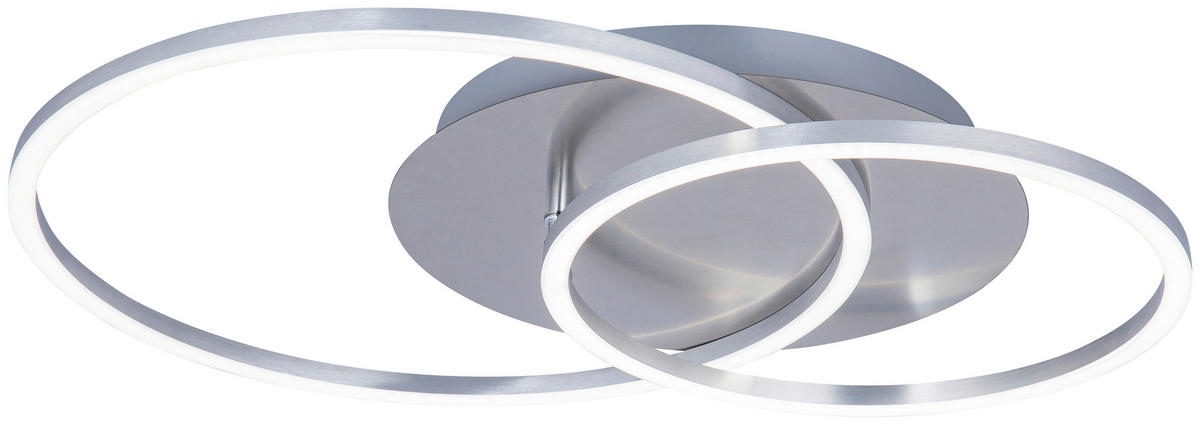 STROPNÍ LED SVÍTIDLO, 54,7/40/7 cm - barvy hliníku, Design, kov/plast (54,7/40/7cm) - Novel