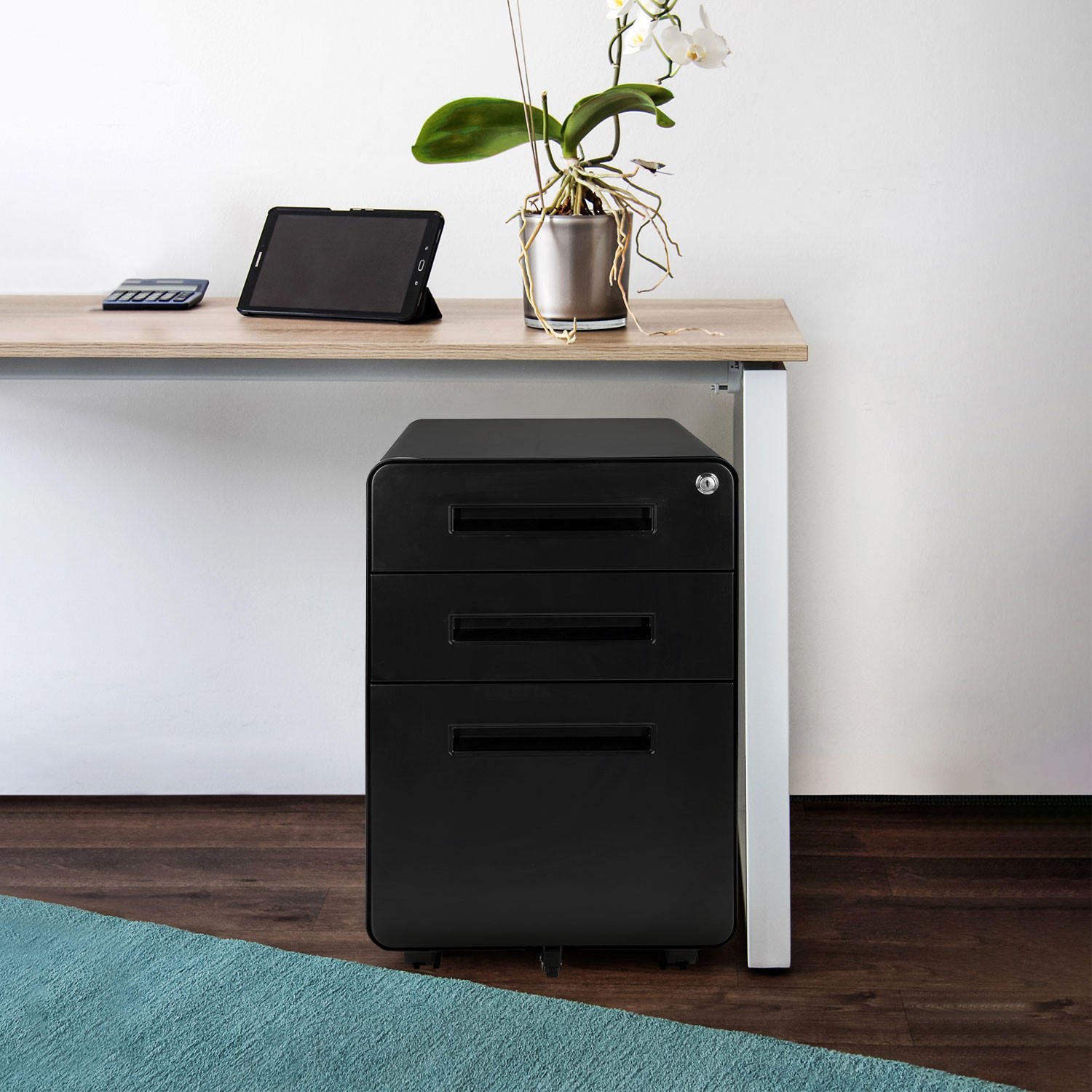 ROLLCONTAINER Schwarz  - Schwarz, MODERN, Kunststoff/Metall (40/60/50cm) - MID.YOU