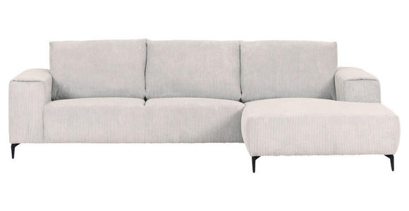 ECKSOFA  in Cord Naturfarben  285/170 cm  - Schwarz/Naturfarben, KONVENTIONELL, Textil/Metall (285/170cm) - Carryhome