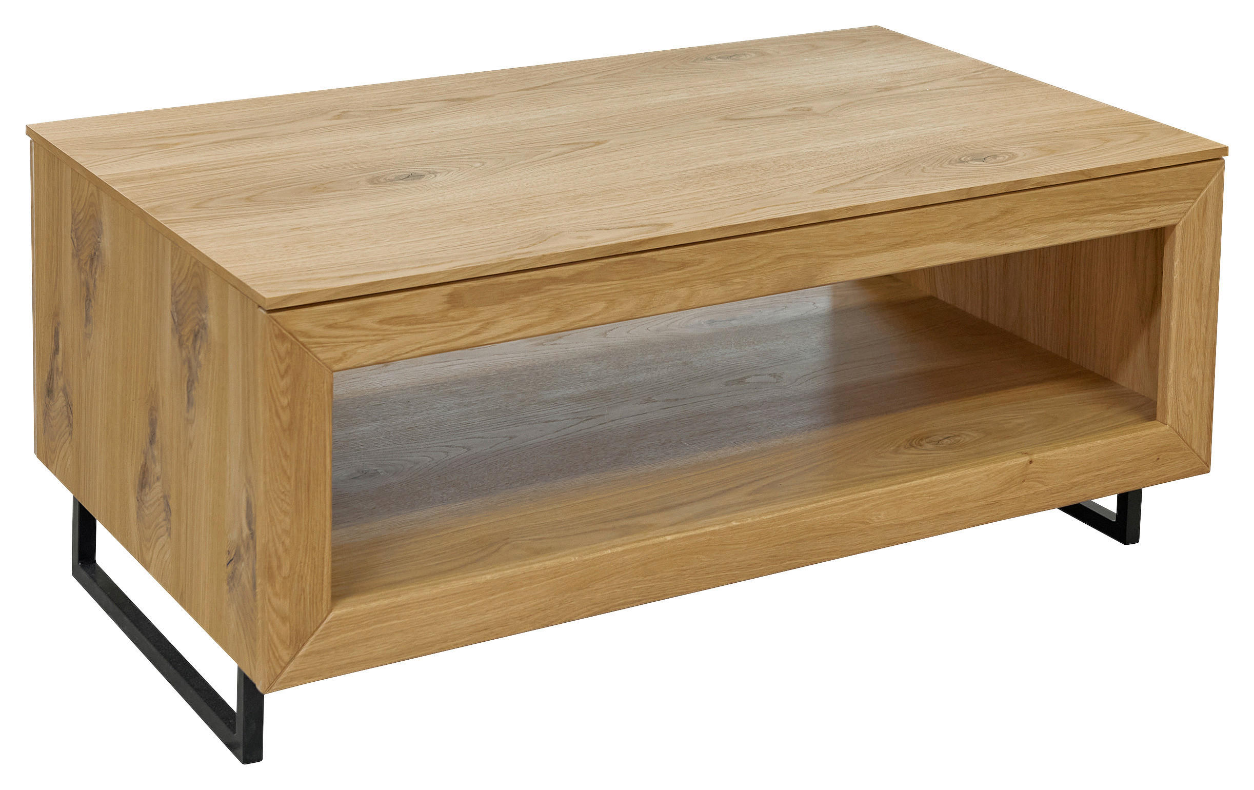 COUCHTISCH - Eichefarben/Schwarz, Natur, Holz/Holzwerkstoff (110/65/47cm) - Carryhome