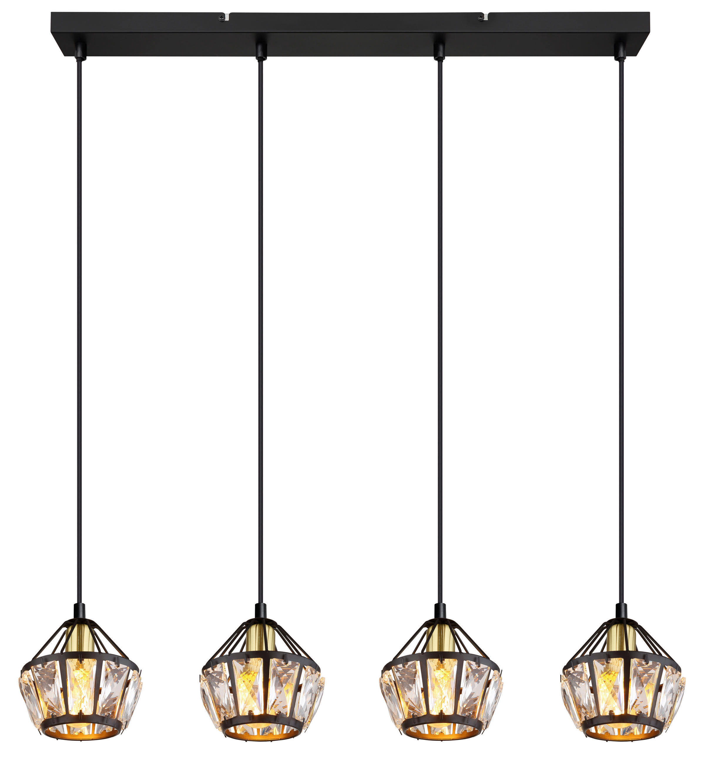 HÄNGELEUCHTE 73/12,5/150 cm  - Klar/Messingfarben, KONVENTIONELL, Glas/Kunststoff (73/12,5/150cm) - Globo