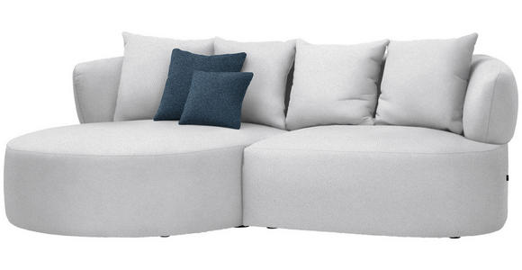 ECKSOFA  in Plüsch Hellgrau  166/235 cm  - Hellgrau/Schwarz, MODERN, Kunststoff/Textil (166/235cm) - Hom`in