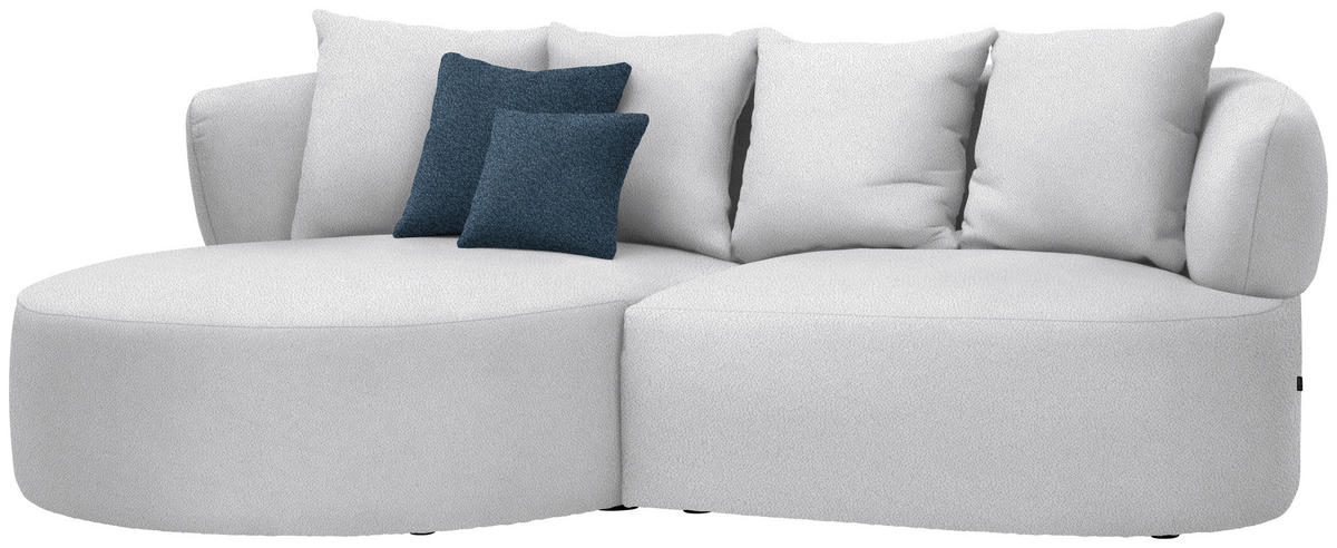 ECKSOFA  in Plüsch Hellgrau  166/235 cm  - Hellgrau/Schwarz, MODERN, Kunststoff/Textil (166/235cm) - Hom`in