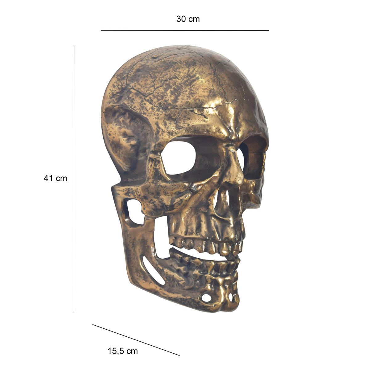 WANDDEKO  - Goldfarben, Design, Metall (30/41/15,5cm) - Livetastic