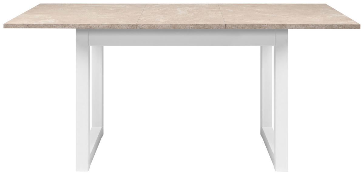 JEDILNA MIZA, bela, peščene barve  - bela/peščene barve, Basics, leseni material (120/80/75cm) - MID.YOU