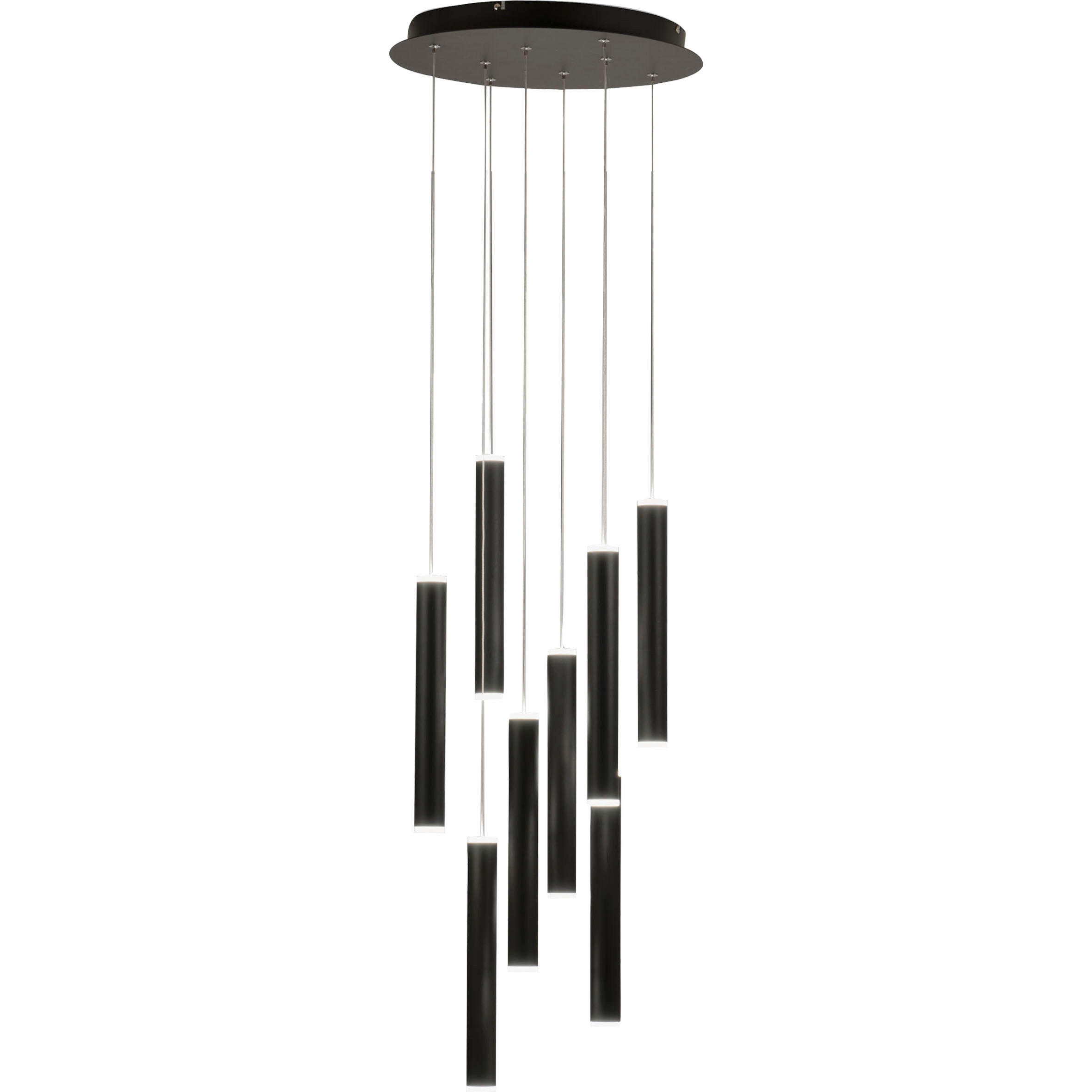 LED-HÄNGELEUCHTE Prado 40/200 cm   - Schwarz, Design, Metall (40/200cm) - Fabas Luce