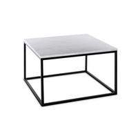 COUCHTISCH 75/75/48 cm quadratisch Schwarz, Weiß  - Schwarz/Weiß, Design, Stein/Metall (75/75/48cm) - MID.YOU