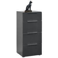 COMODĂ 45/101/40,5 cm  - antracit/culoare aluminiu, Design, sticlă/metal (45/101/40,5cm) - Voleo