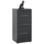 KOMMODE  in 45/101/40,5 cm  - Anthrazit/Alufarben, Design, Glas/Holzwerkstoff (45/101/40,5cm) - Voleo