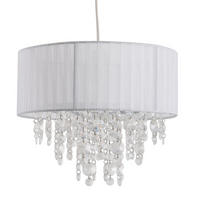 HÄNGELEUCHTE Kristallo 30/23 cm   - Transparent/Weiß, LIFESTYLE, Kunststoff/Textil (30/23cm) - Näve