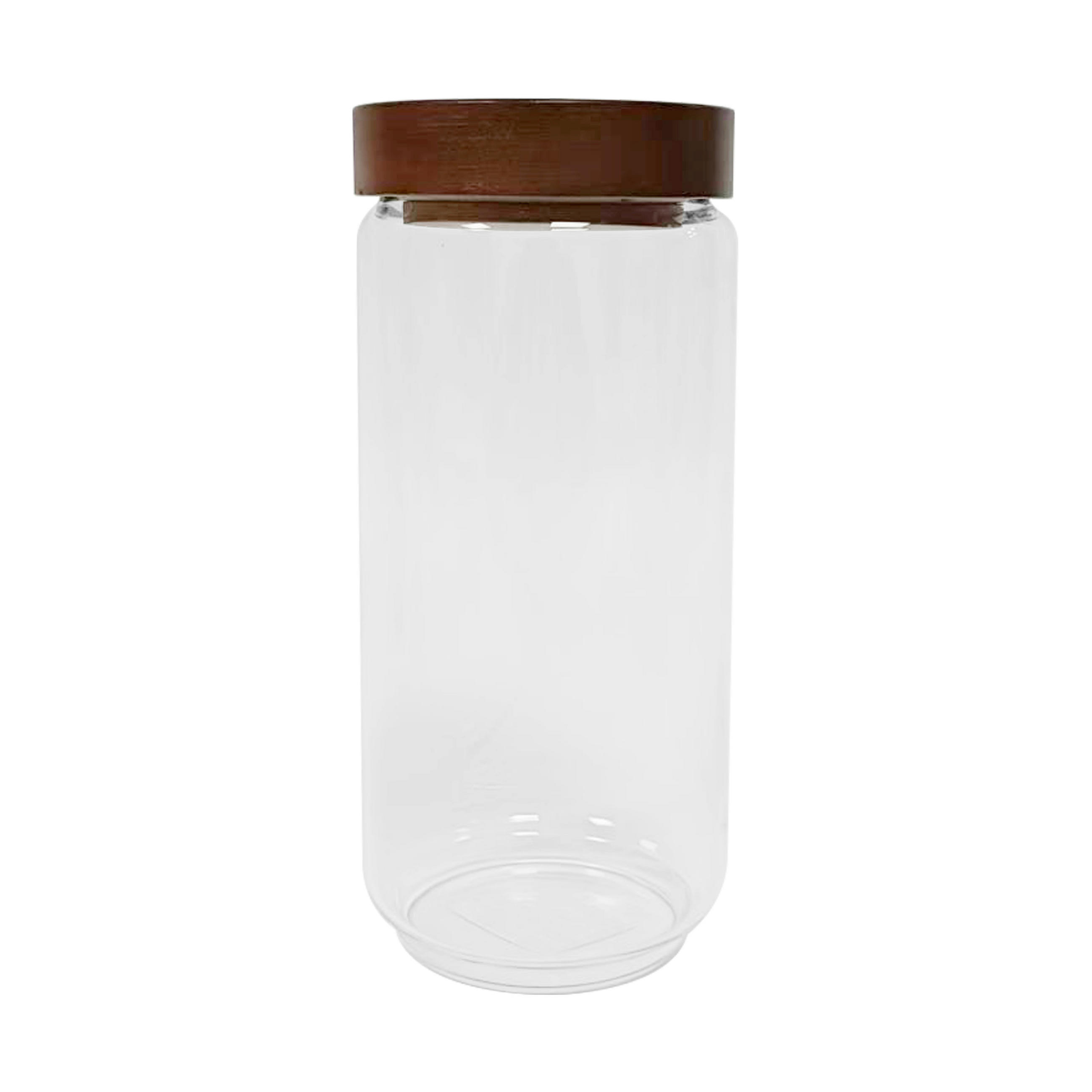 FÖRVARINGSBURK 1 l  - klar/brun, Design, glas/trä (9/20cm) - Ambia Home