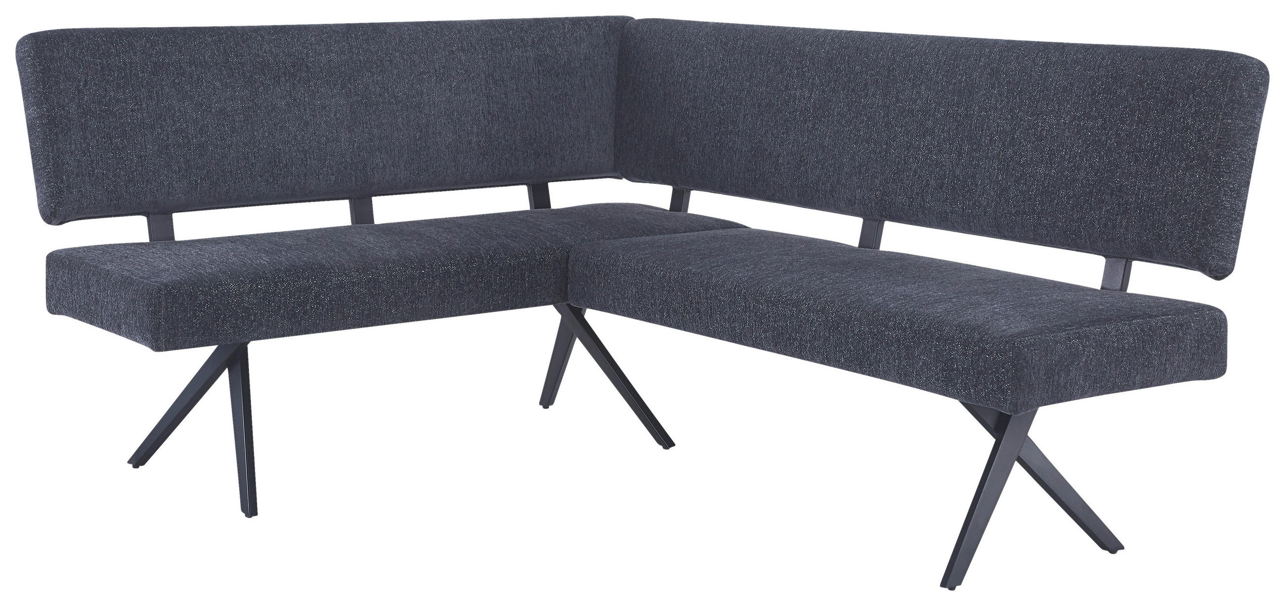 ECKBANK 150/190 cm  in Dunkelgrau  - Dunkelgrau/Schwarz, KONVENTIONELL, Textil/Metall (150/190cm) - MID.YOU