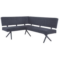 ECKBANK 150/190 cm  in Dunkelgrau  - Dunkelgrau/Schwarz, KONVENTIONELL, Textil/Metall (150/190cm) - MID.YOU