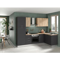 BLOK KUHINJA S APARATIMA  siva, boje hrasta  - siva/boje hrasta, drvni materijal