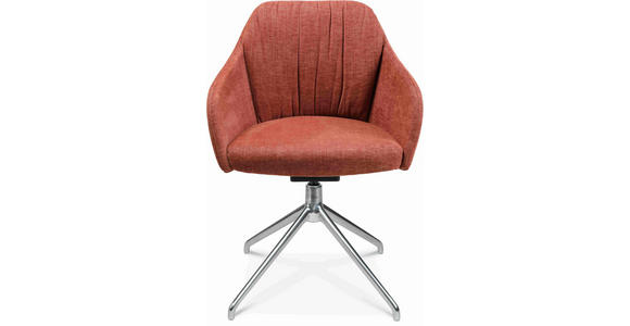 ARMLEHNSTUHL in Aluminium Velours - Rot/Alufarben, Design, Textil/Metall (58/81,5-84,5/60cm) - Johann Jakob