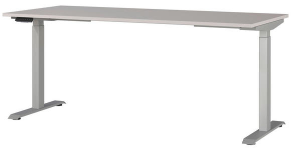 SCHREIBTISCH 180/80/72-118 cm in Silberfarben, Kaschmir - Kaschmir/Silberfarben, MODERN, Holzwerkstoff/Metall (180/80/72-118cm) - Novel