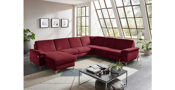 WOHNLANDSCHAFT in Chenille Rot - Rot/Alufarben, Design, Textil/Metall (170/333/265cm) - Dieter Knoll