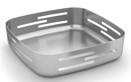 BROTKORB - Edelstahlfarben, KONVENTIONELL, Metall (22,3/5,7/22,3cm) - Zack