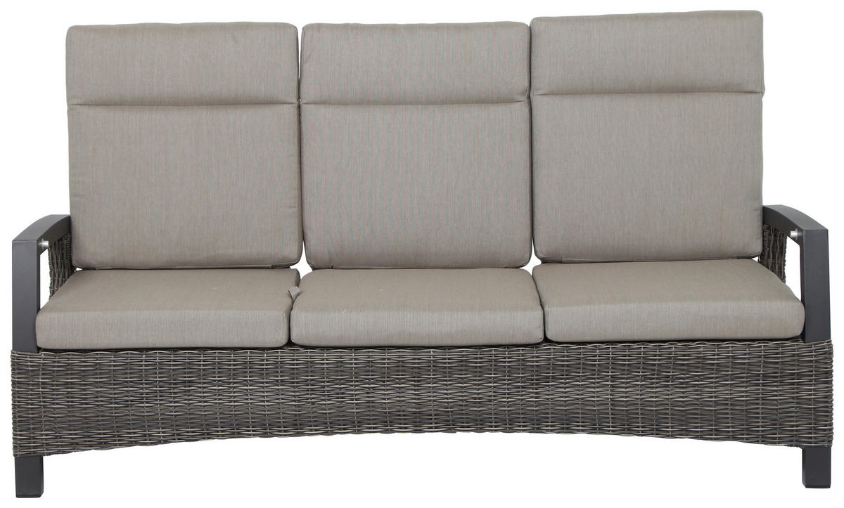 LOUNGEGARNITUR 4-teilig   72/103/160 cm Aluminium  - Grau, Basics, Keramik/Kunststoff (72/103/160cm) - Siena Garden