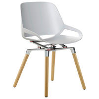 BESUCHERSTUHL Weiß, Eichefarben, Chromfarben  - Chromfarben/Eichefarben, Basics, Holz/Kunststoff (50/72/52cm) - Aeris