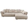 ECKSOFA in Chenille Taupe  - Taupe/Schwarz, Konventionell, Kunststoff/Textil (330/197cm) - MID.YOU
