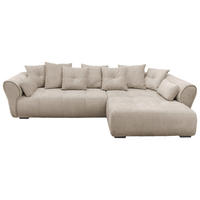 ECKSOFA in Chenille Taupe  - Taupe/Schwarz, Konventionell, Kunststoff/Textil (330/197cm) - MID.YOU