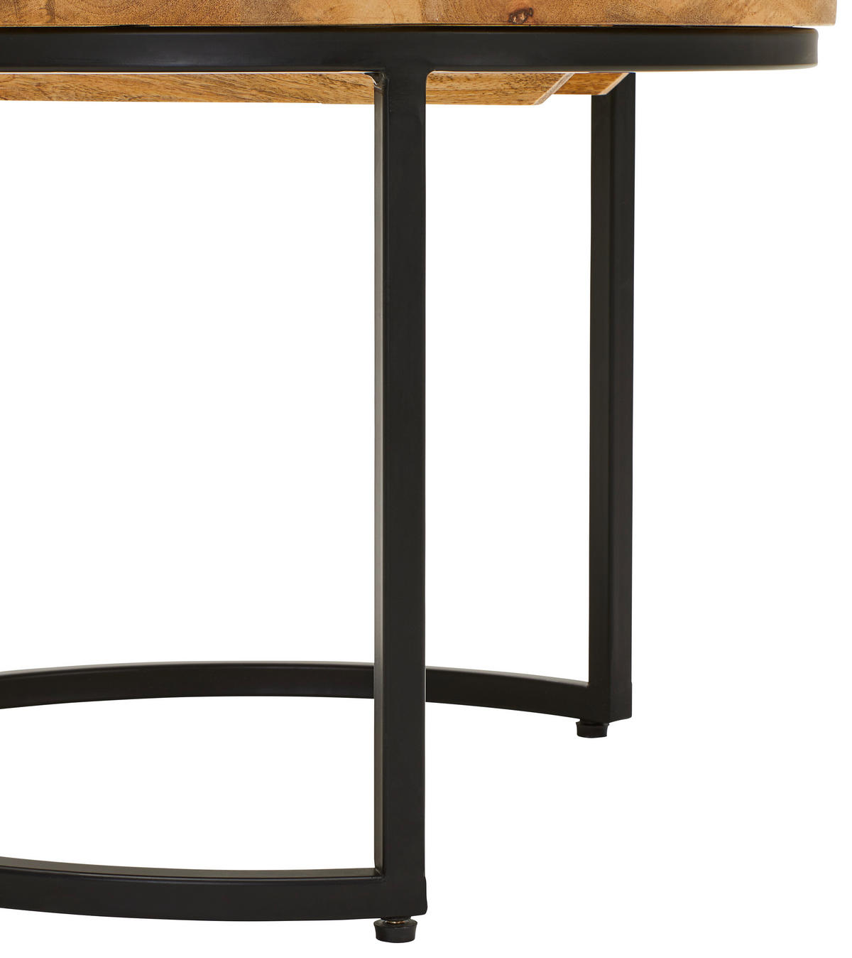 COUCHTISCH Mangoholz massiv 60-75/60-75/40-50 cm rund Naturfarben, Schwarz  - Schwarz/Naturfarben, Natur, Holz/Metall (60-75/60-75/40-50cm) - Livetastic