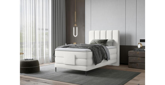 BOXSPRINGBETT 100/200 cm  in Creme  - Creme/Schwarz, Natur, Textil/Metall (100/200cm) - Esposa