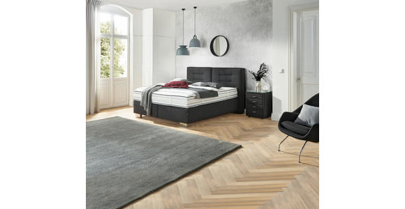 BOXSPRINGBETT 180/200 cm  in Schwarz  - Alufarben/Schwarz, KONVENTIONELL, Textil/Metall (180/200cm) - Dieter Knoll