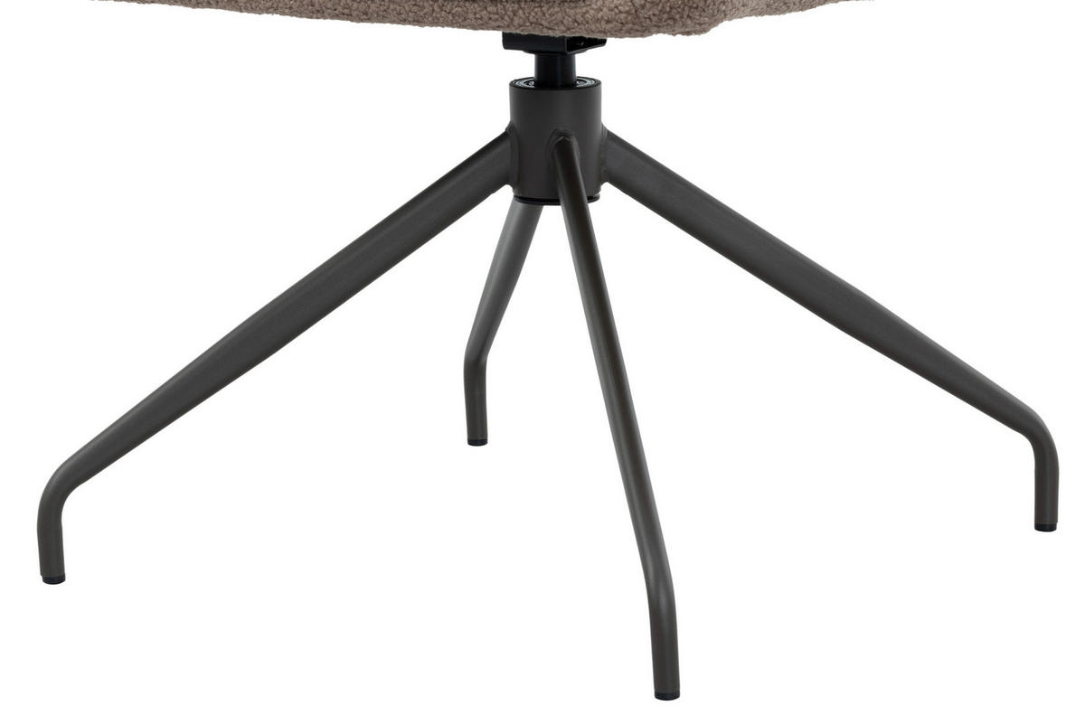 ARMLEHNSTUHL  Sitzfläche 360° drehbar, inklusive Armlehnen, automatische Rückholfunktion Teddystoff  Braun  - Dunkelbraun/Braun, Design, Textil/Metall (59/79/60cm) - Milino