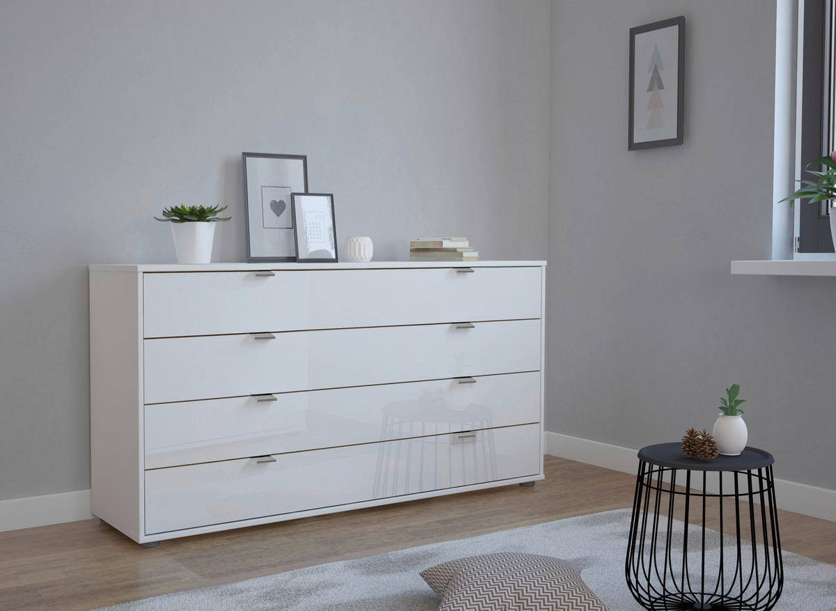 SIDEBOARD  in 141/70/43 cm  - Chromfarben/Schwarz, KONVENTIONELL, Glas/Holzwerkstoff (141/70/43cm) - Dieter Knoll