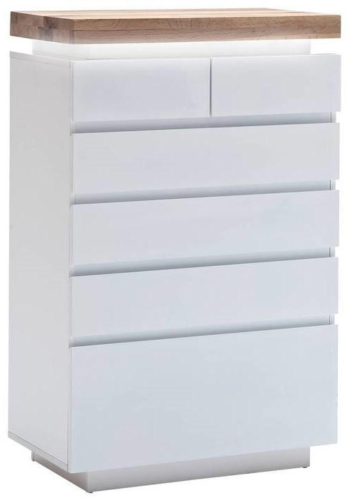 KOMMODE Romina  in 73/114/40 cm  - Eichefarben/Weiß, Design, Holz/Holzwerkstoff (73/114/40cm)