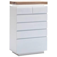 BYRÅ 73/114/40 cm  - vit/ekfärgad, Design, trämaterial/trä (73/114/40cm)