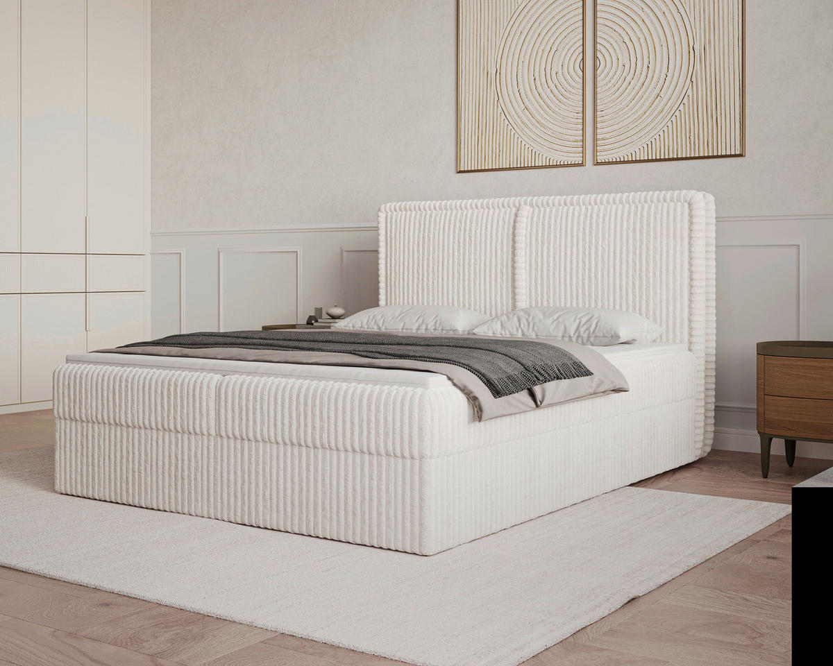 BOXBETT 140/200 cm  in Beige  - Beige/Schwarz, MODERN, Holz/Kunststoff (140/200cm) - Livetastic
