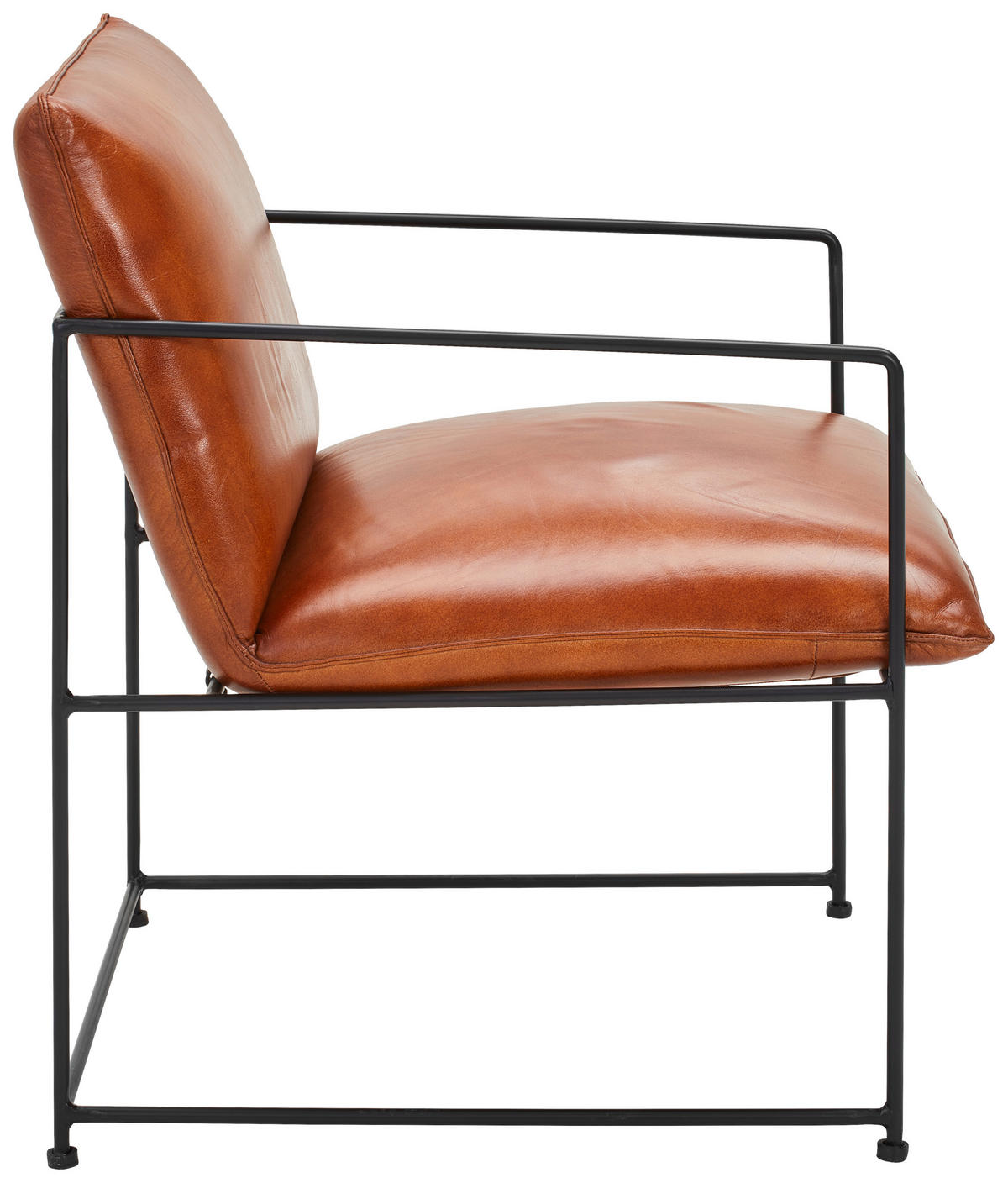 SESSEL Echtleder Braun    - Schwarz/Braun, MODERN, Leder/Metall (58/80/69cm) - Livetastic