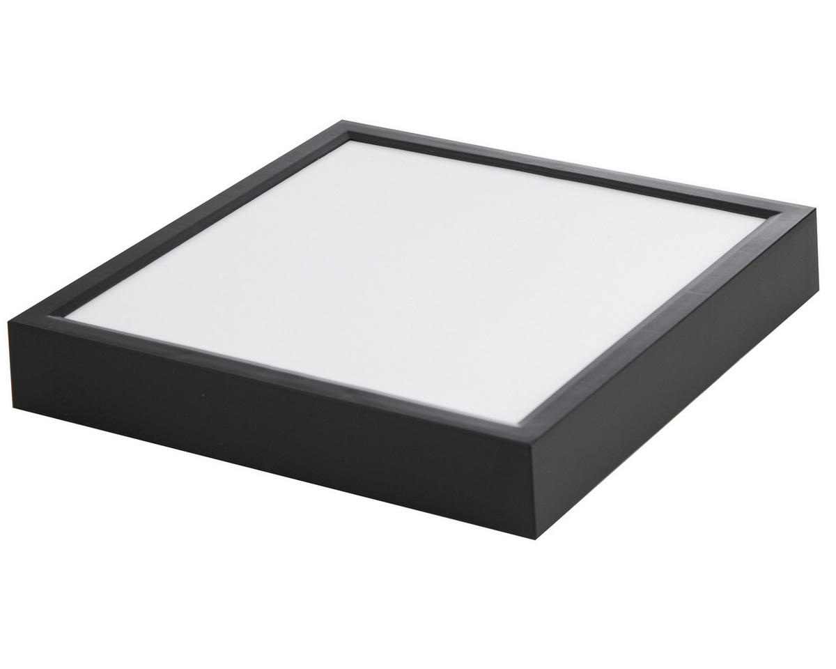 LED-DECKENLEUCHTE 30/30/3,6 cm   - Opal/Schwarz, Basics, Kunststoff/Metall (30/30/3,6cm) - Globo