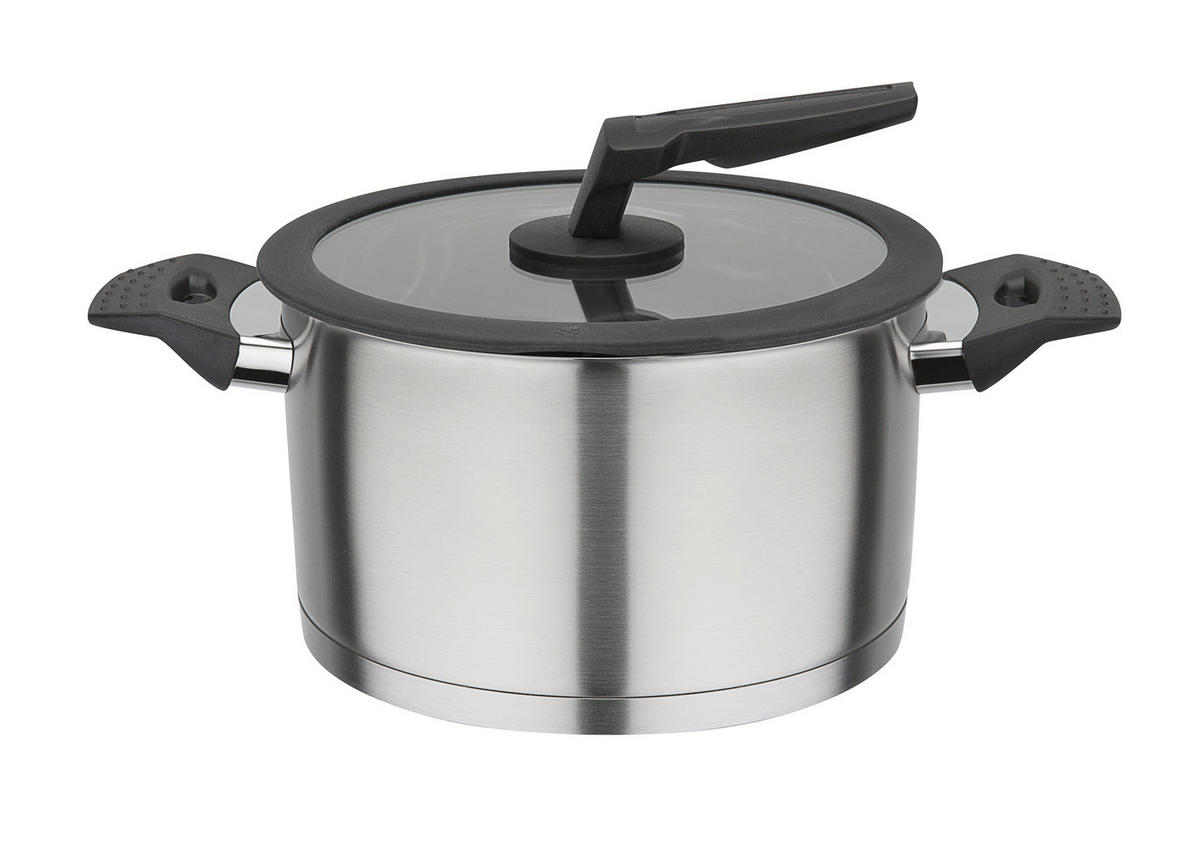 KOCHTOPFSET APART 4-teilig  - Klar/Edelstahlfarben, Basics, Glas/Metall - GSW