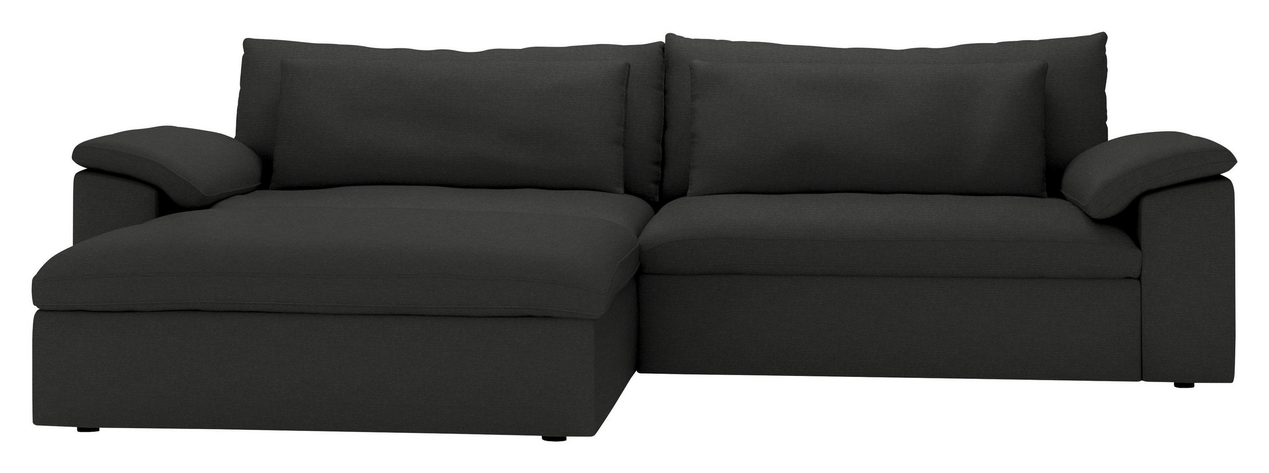 ECKSOFA  Chenille Anthrazit  - Anthrazit/Schwarz, Modern, Kunststoff/Textil (198/306cm) - Carryhome