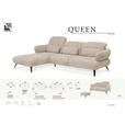 ECKSOFA in Chenille Taupe  180/282 cm  - Taupe/Schwarz, MODERN, Textil/Metall (180/282cm) - Novel